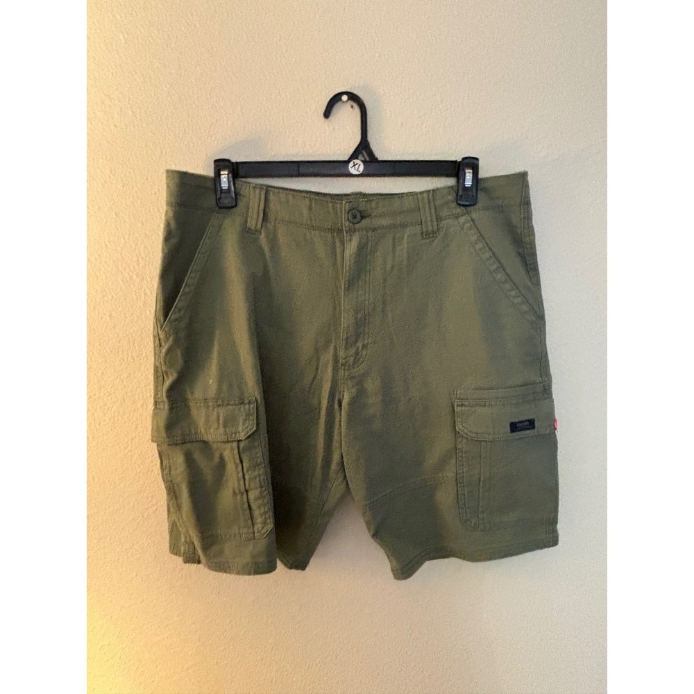 Wrangler Mens Relaxed Fit Cargo Shorts Olive Green 36x10 Cotton Stretch A1168